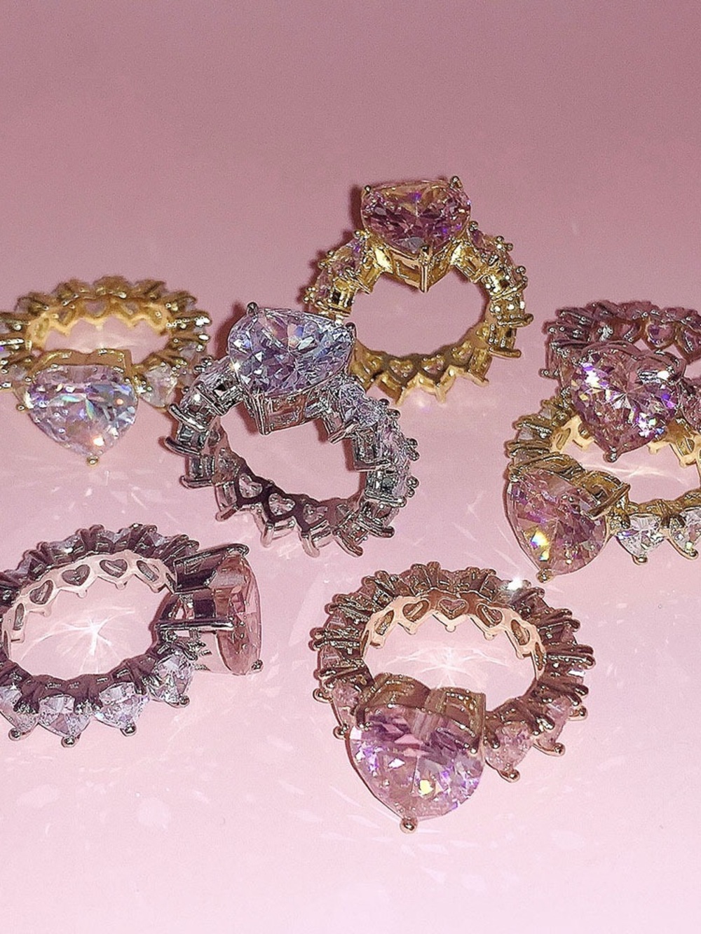Pink Heart Gemstone Ring